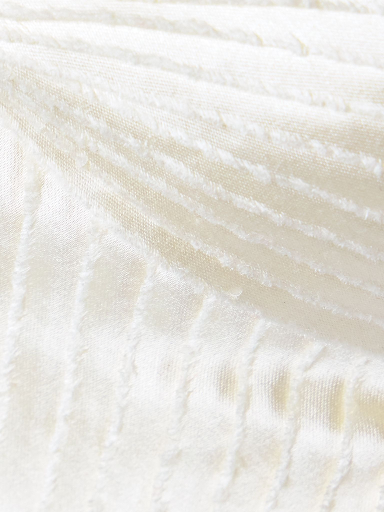 Ella strapless frayed pintucked silk and wool-blend satin bustier top Off-white - 4