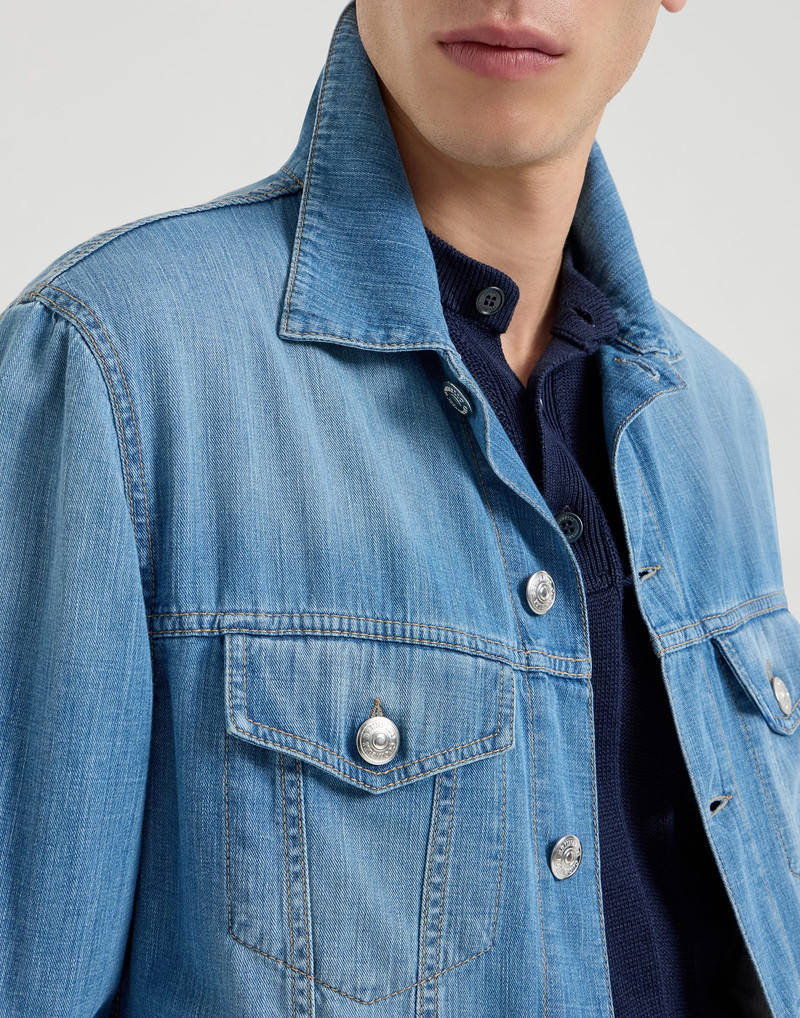 Lightweight old denim four-pocket jacket 4