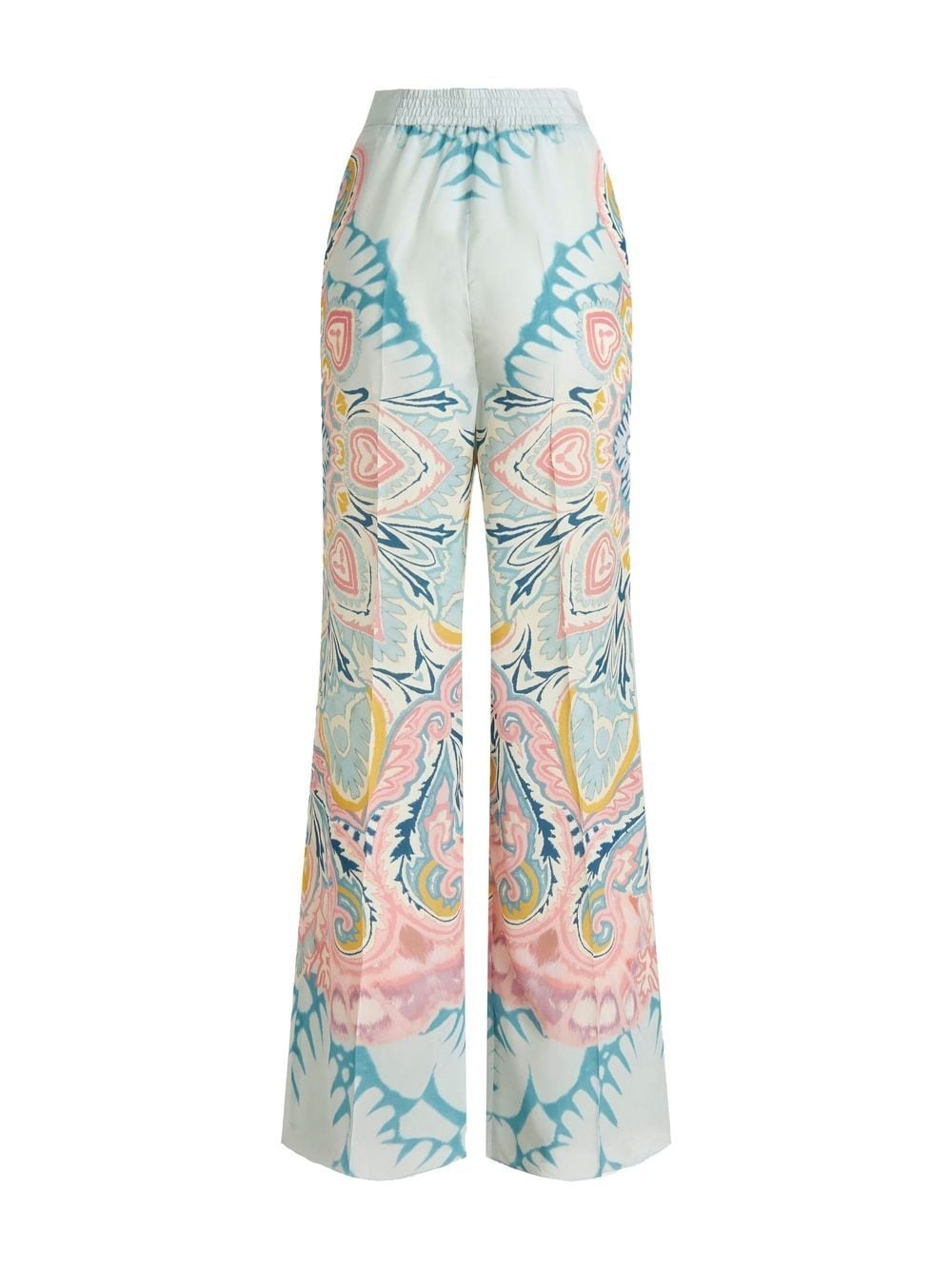 paisley-print satin-finish trousers - 6