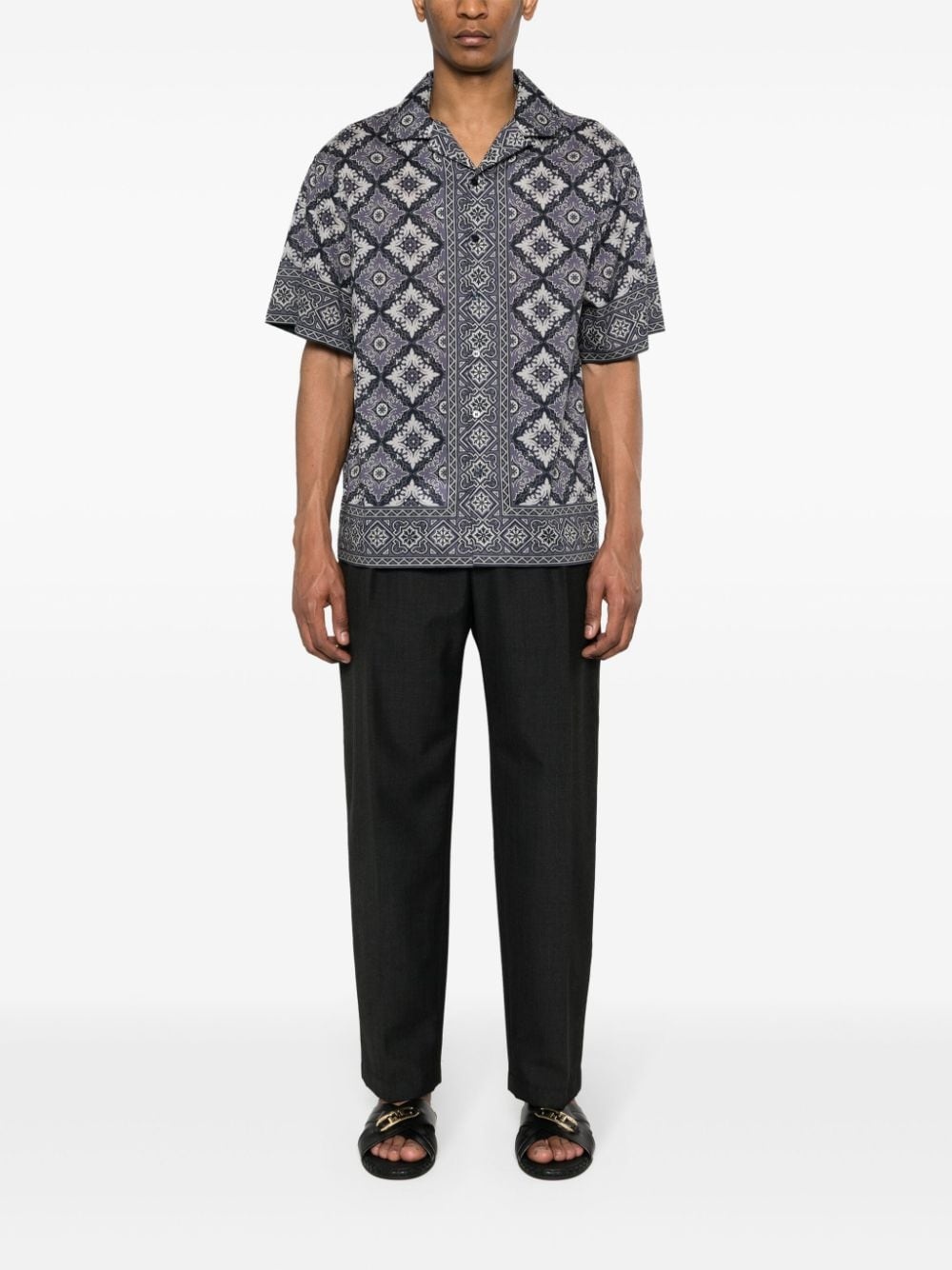 abstract-print cotton shirt - 2