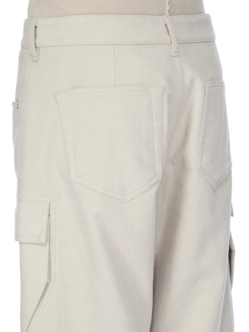Wide-Leg Cotton-Twill Cargo Trousers Light gray 5