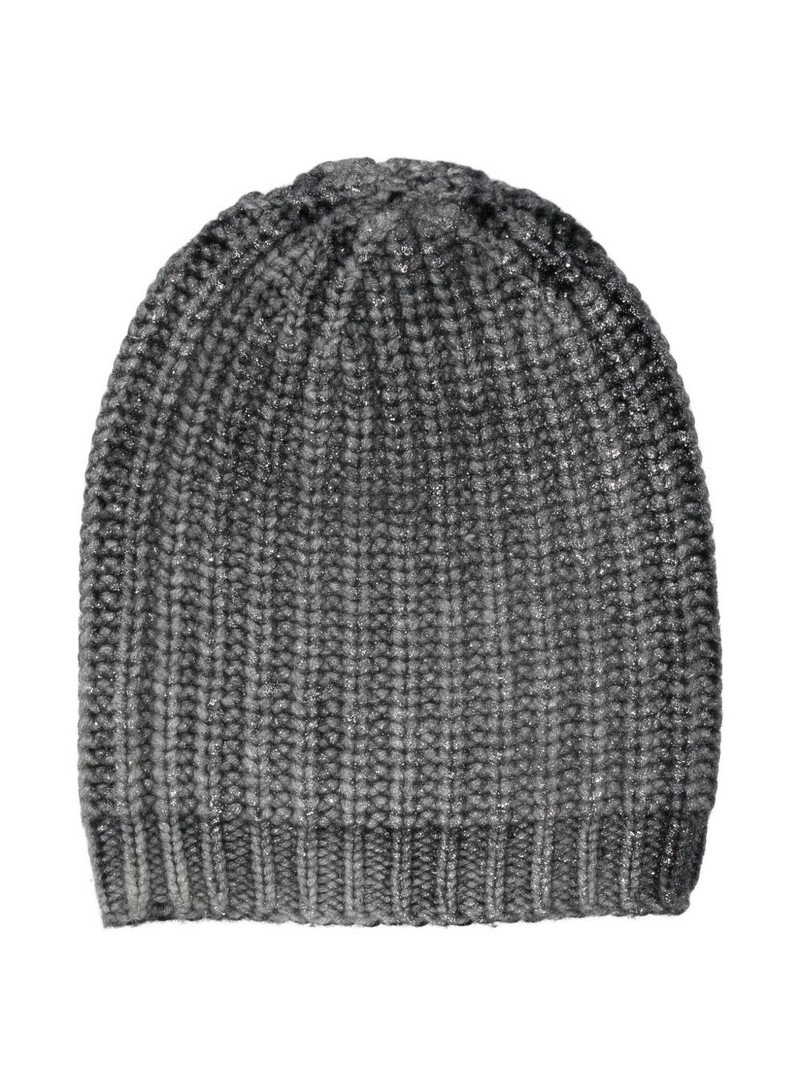 Avant Toi metallic-threading ribbed beanie outlook