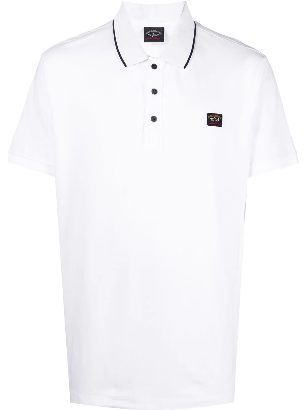 logo-patch polo shirt - 1