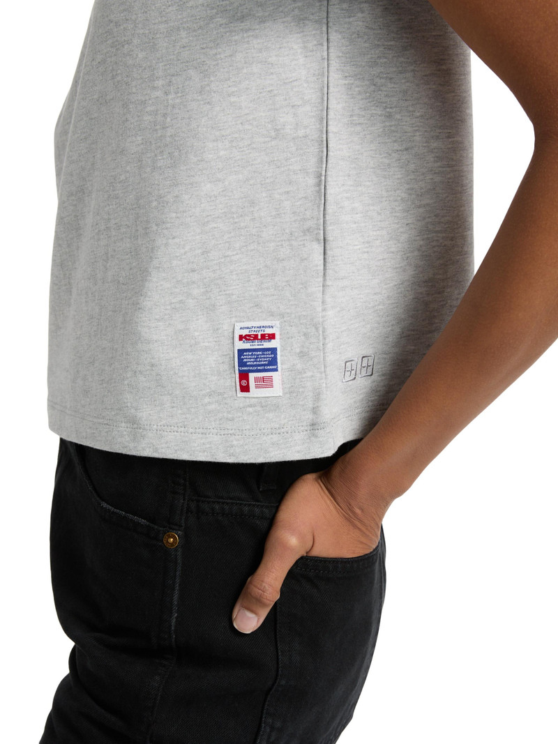 Women's Plaid Logo Shrunken T-Shirt - Grey 6
