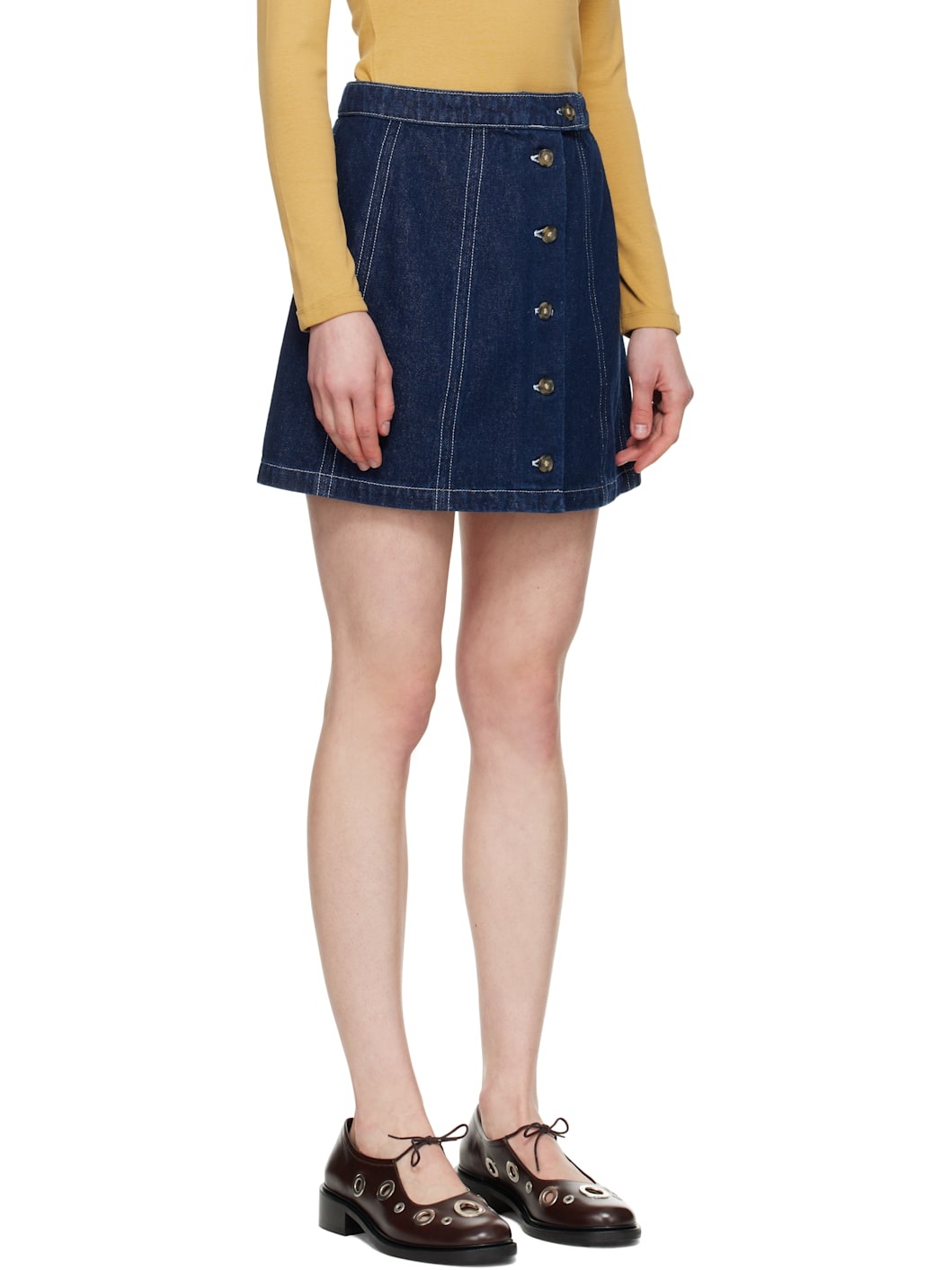 A. P.C. Navy Pipa Denim Miniskirt - 2