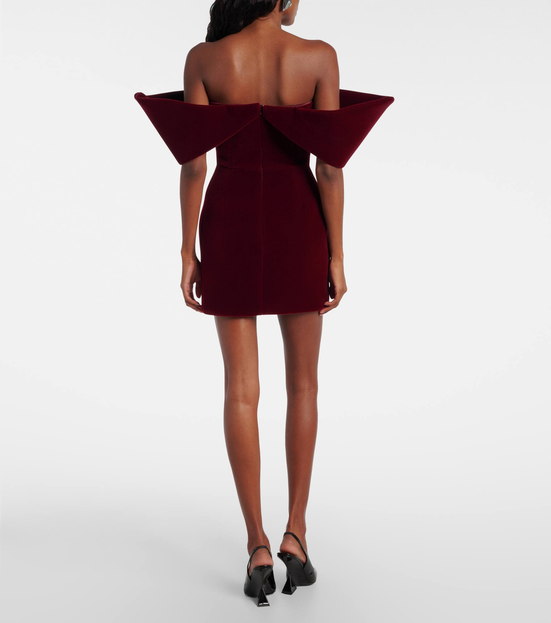 Off-shoulder velvet minidress - 3