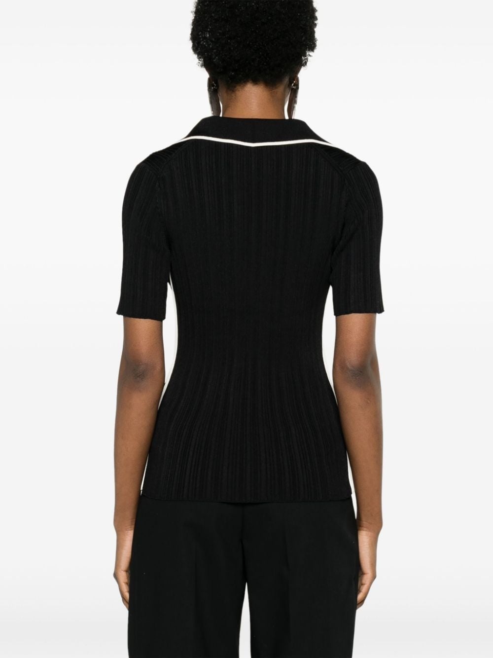 V-neck ribbed polo shirt - 7