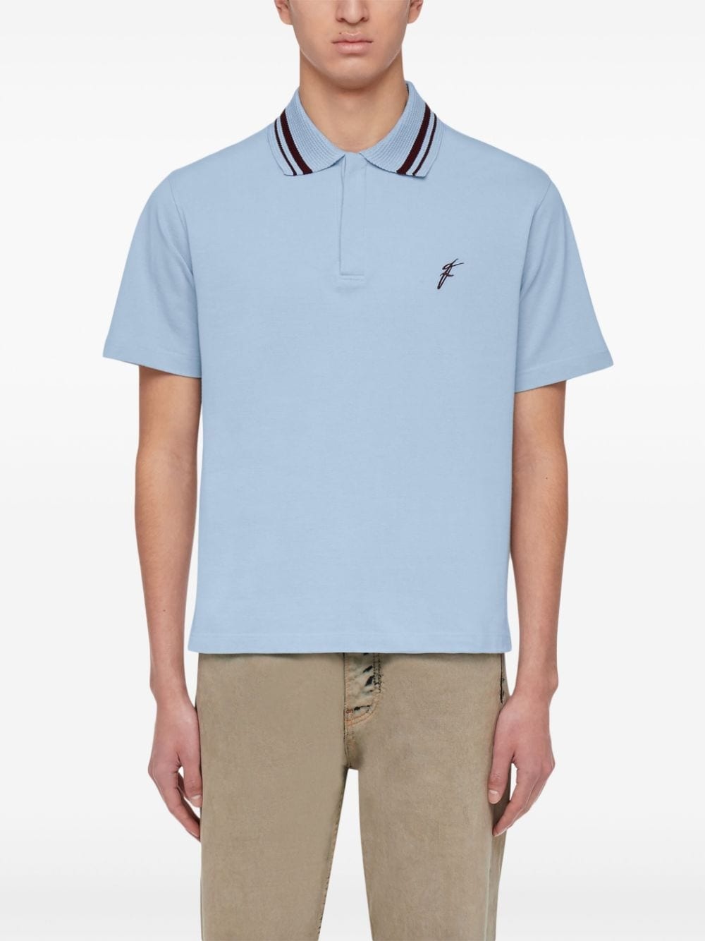 logo-embroidered polo shirt - 3
