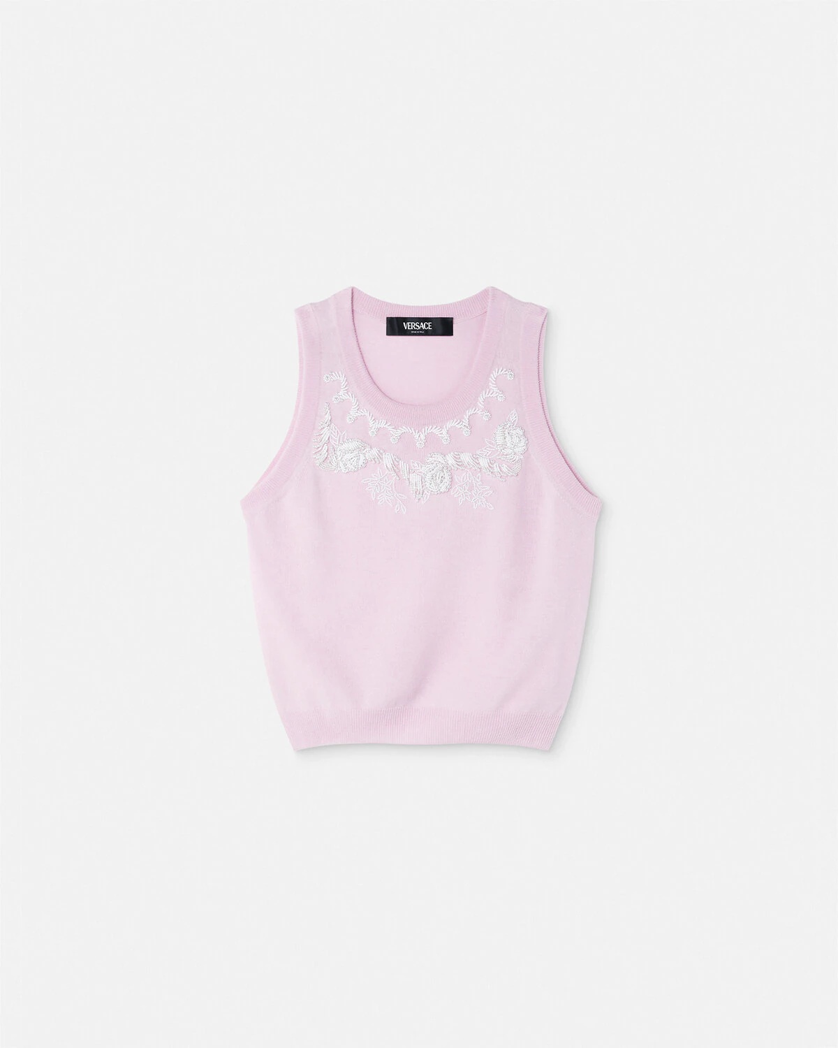 Embroidered Cashmere Knit Top - 1