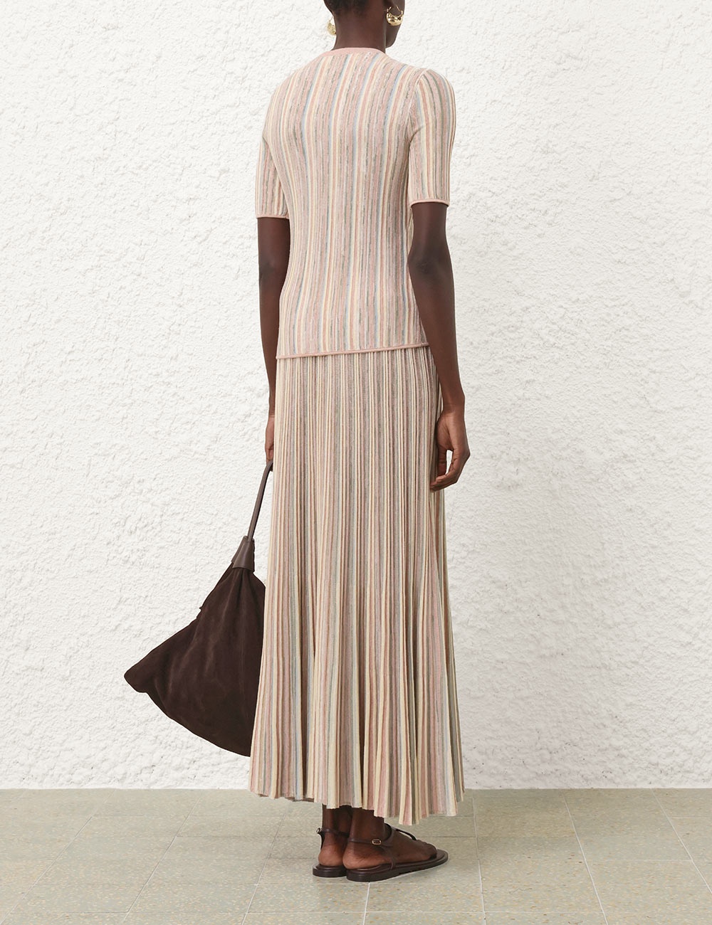 ILLUMINATE MOULINE MAXI SKIRT - 4