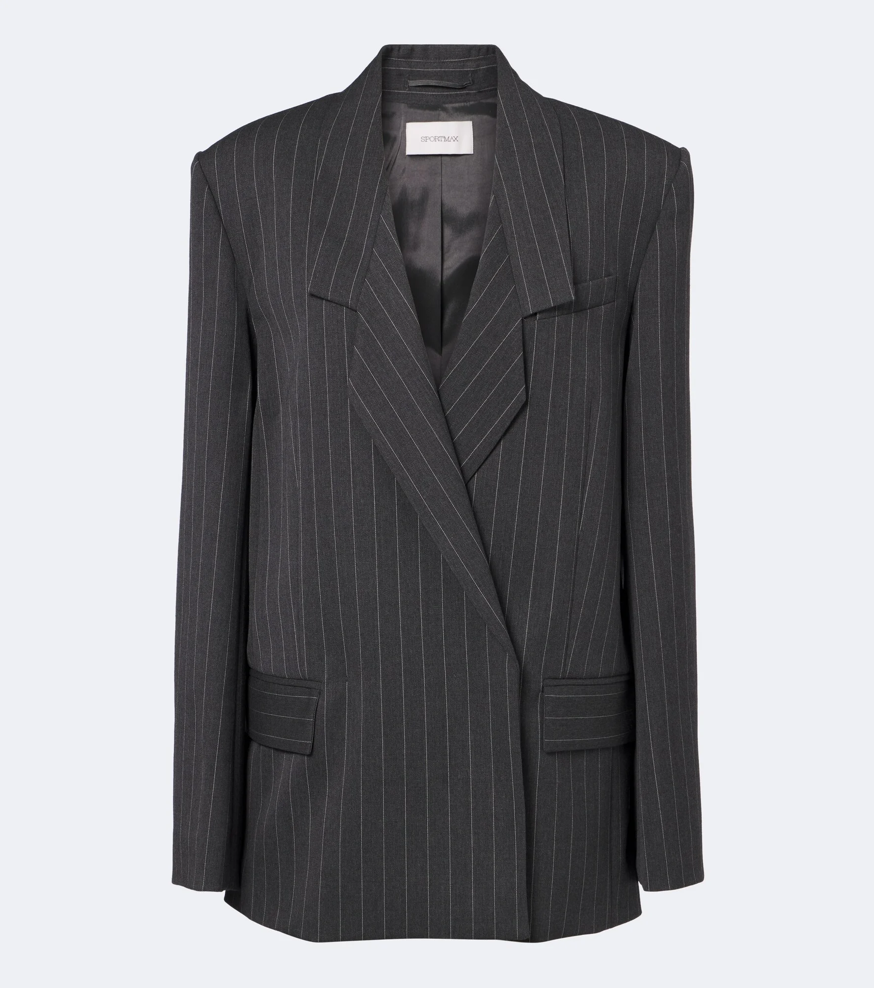 Oversized pinstriped wool-blend blazer - 1