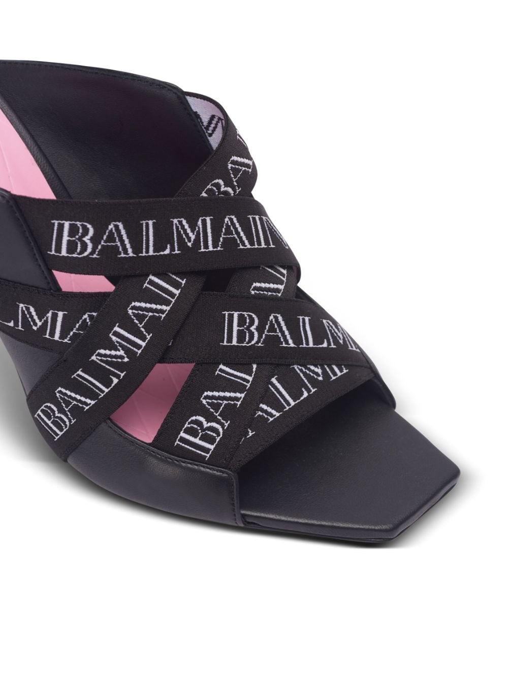 【Balmain】MULE RUBY LOGO◆CN0UR003LNEL Balmain Ruby 95mm leather mules | farfetch | REVERSIBLE