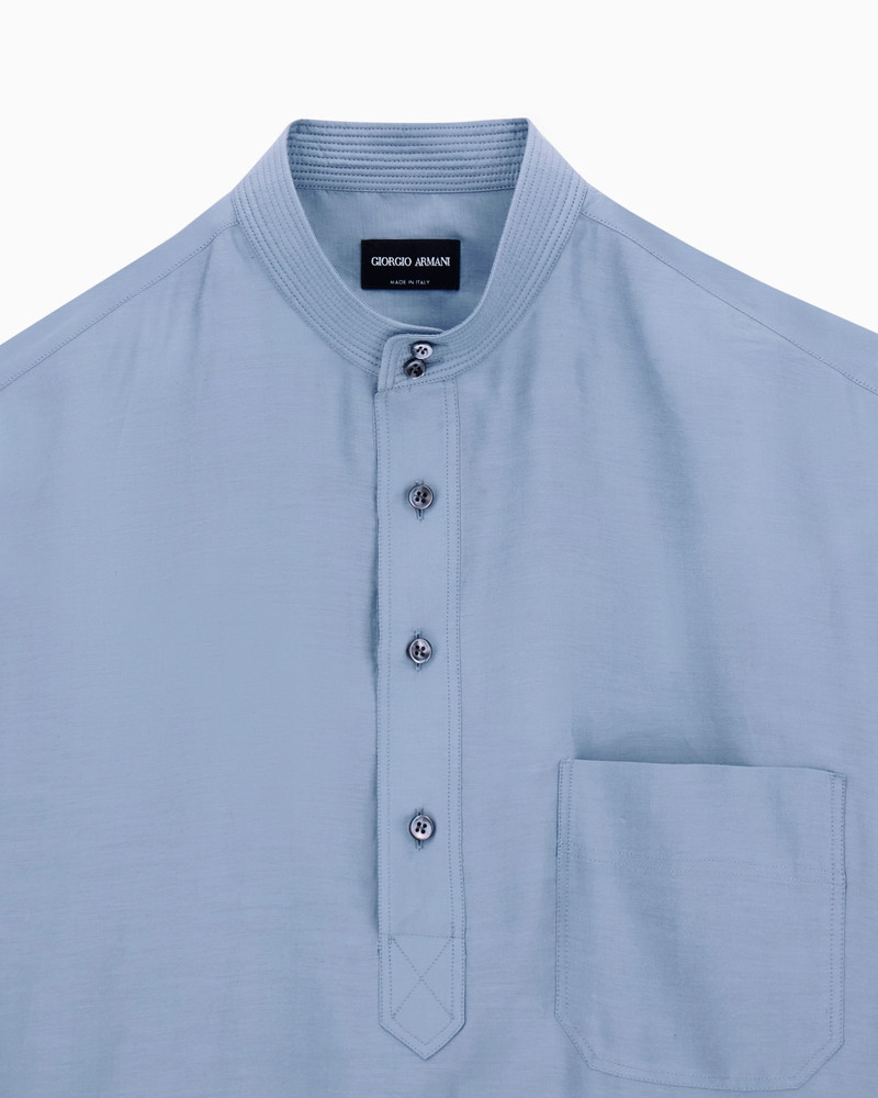 LINEN, LYOCELL AND SILK POLO SHIRT 5