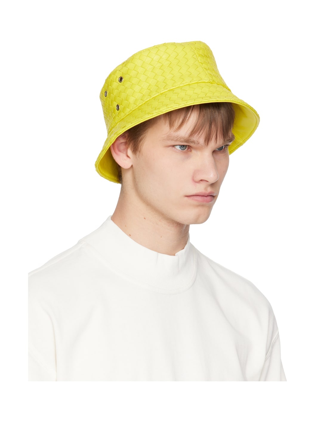 Yellow Intrecciato Bucket Hat - 2