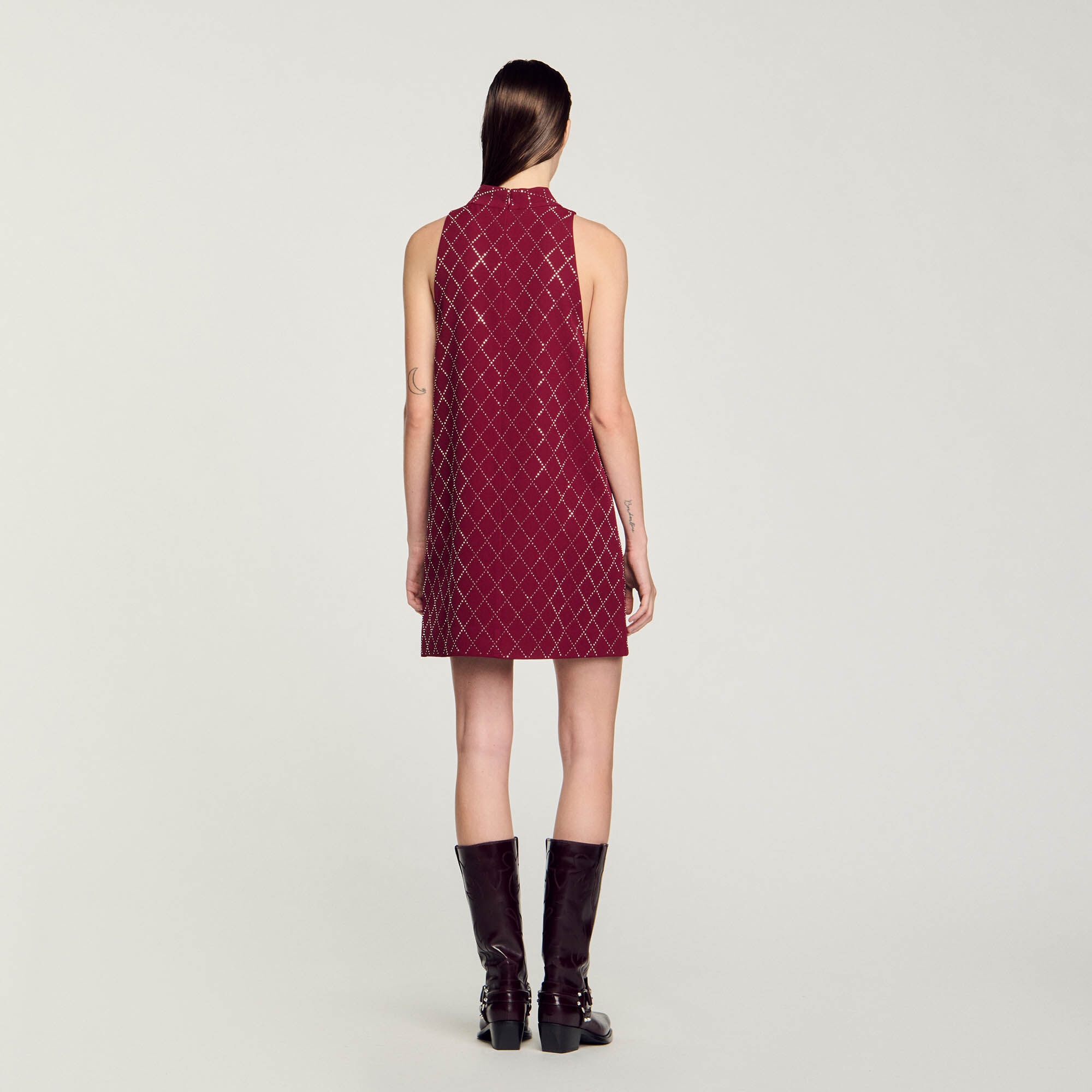 STUDDED DIAMOND SHORT DRESS - 6