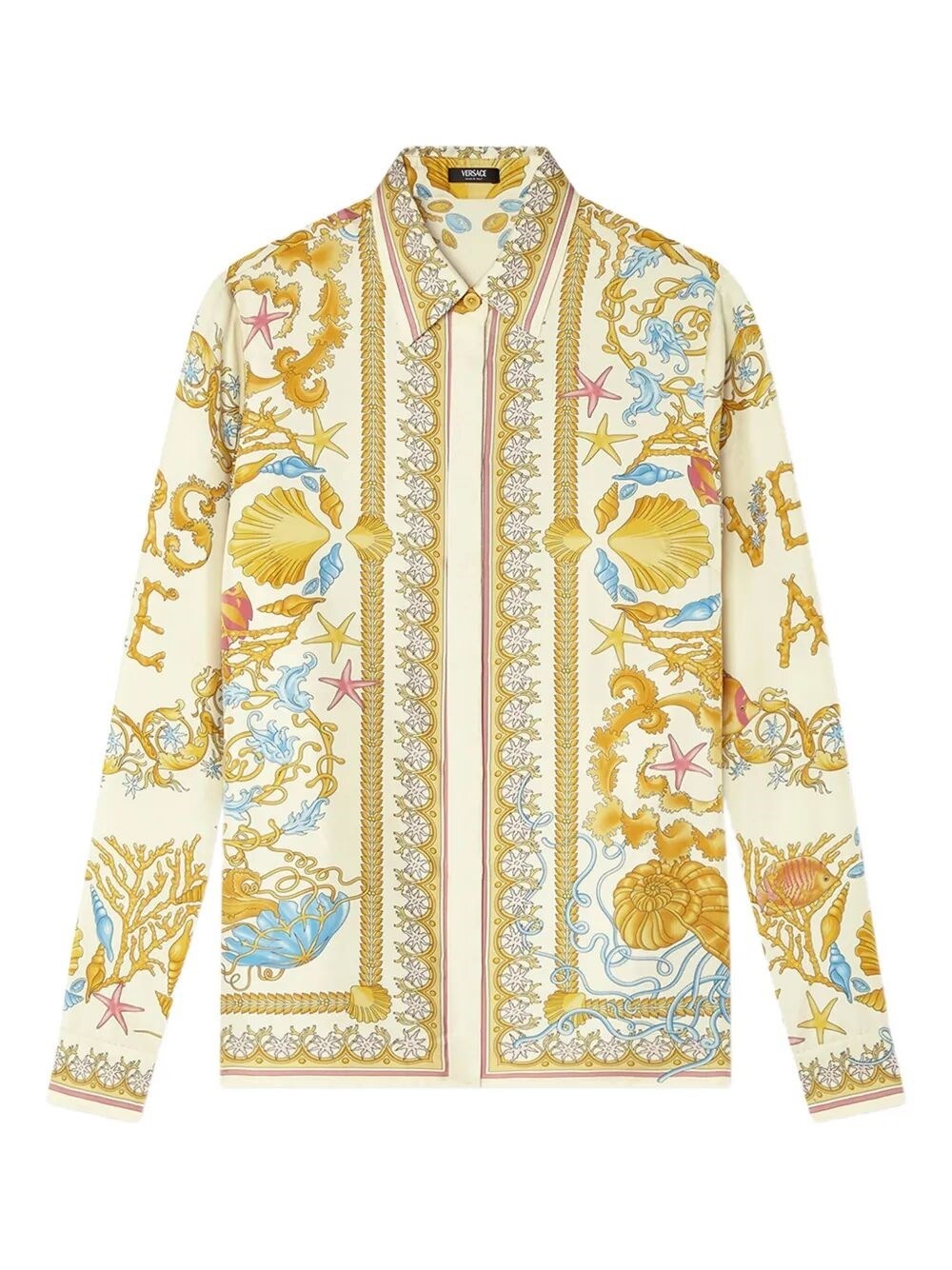Formal Shirt `Underwater Barocco Foulard` On Silk Twill - 1