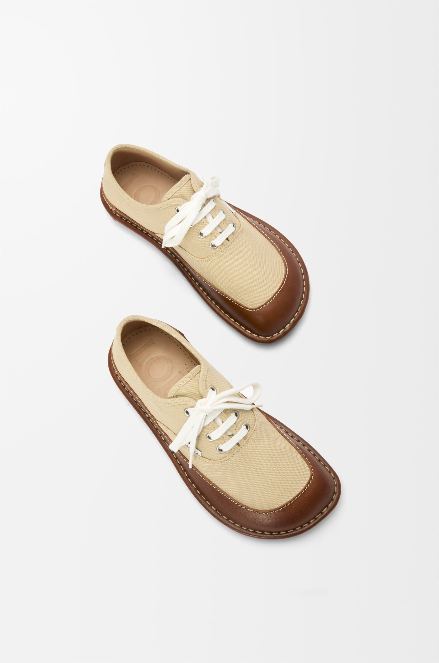 Bay lace-up  in canvas and vegetable-tanned calfskin - 3