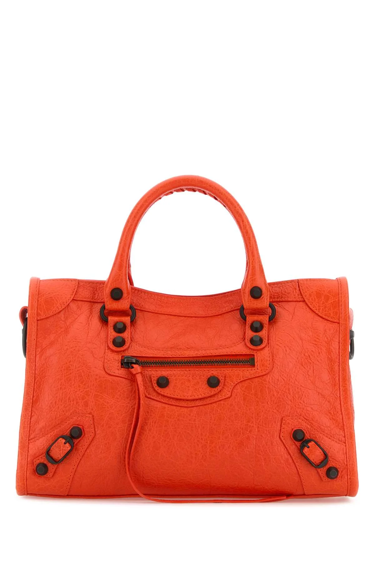 Balenciaga Women Fluo Orange Leather Small Le City Handbag - 1
