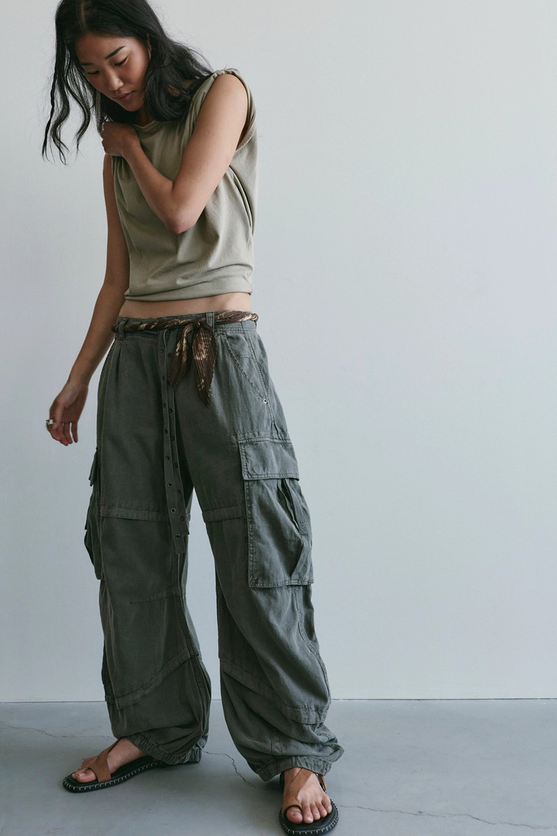 We The Free Reef Curved Linen Cargo Pants 6