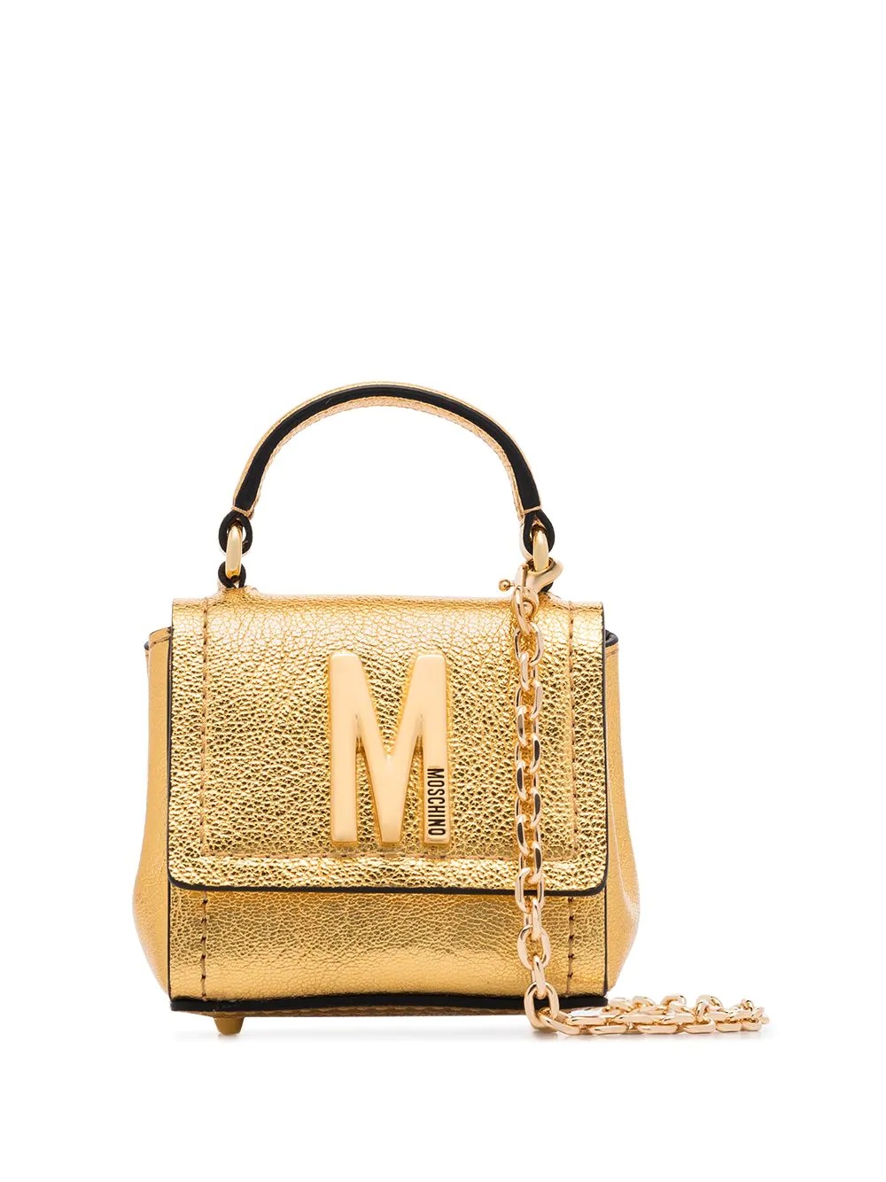 logo-embellished metallic mini bag - 1