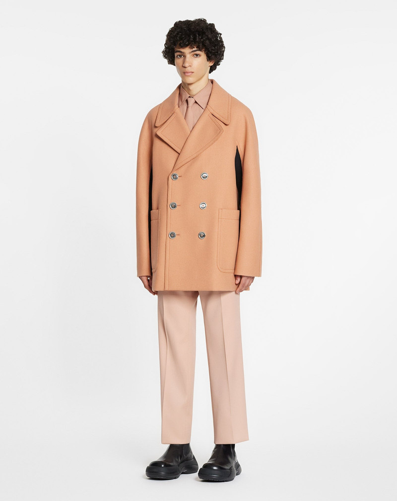 Lanvin PEACOAT WITH CONTRASTING PANELS AND KIMONO SLEEVES outlook