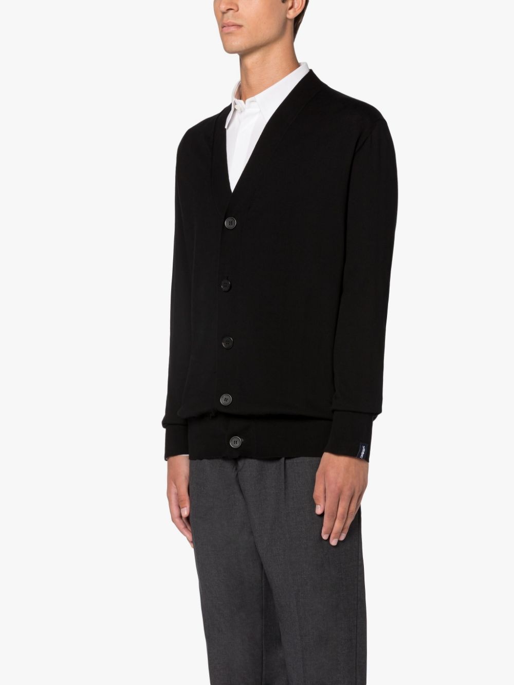 BLACK COTTON CARDIGAN - 3