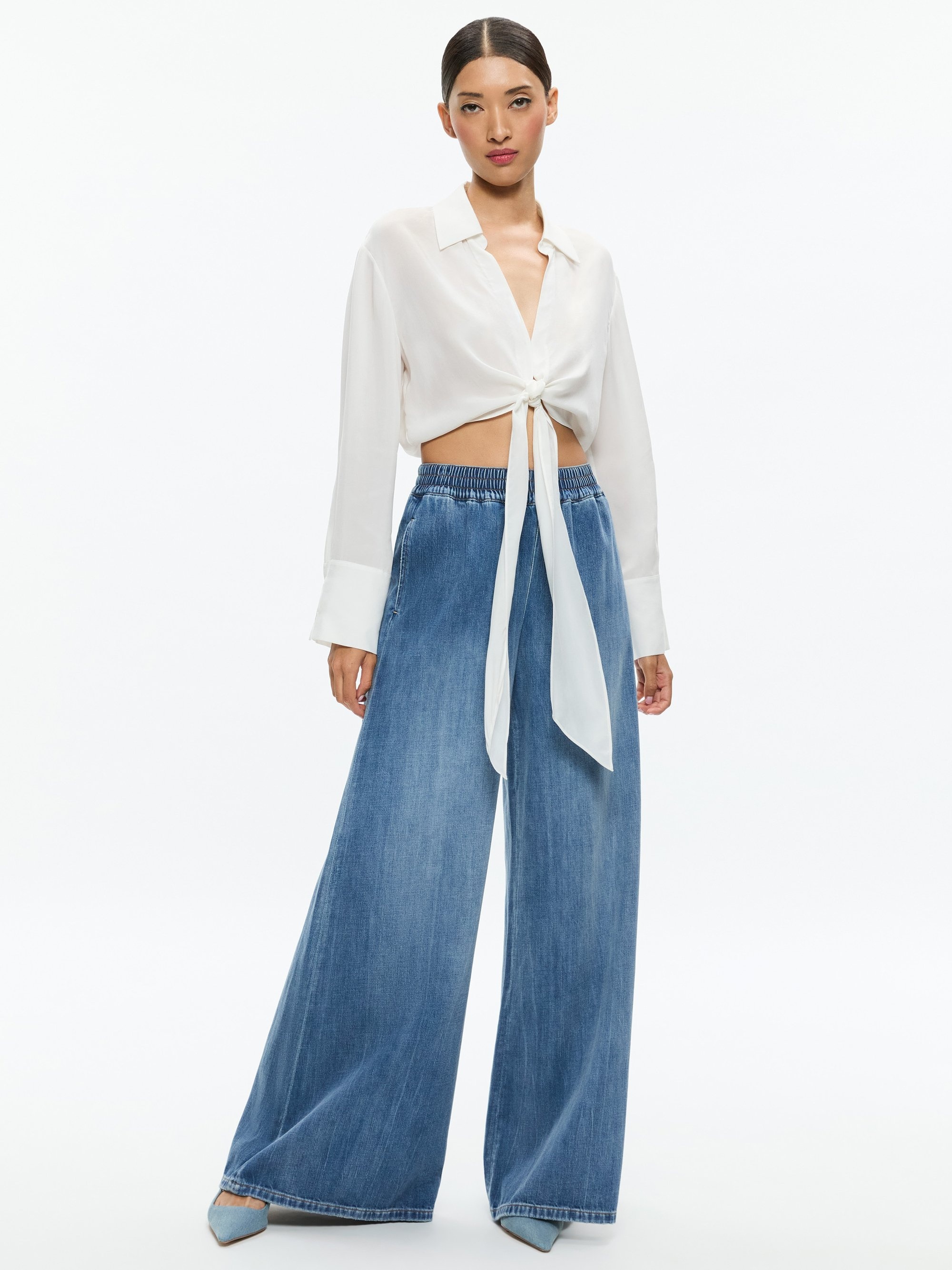 KENLEY DENIM PALAZZO PANT - 6