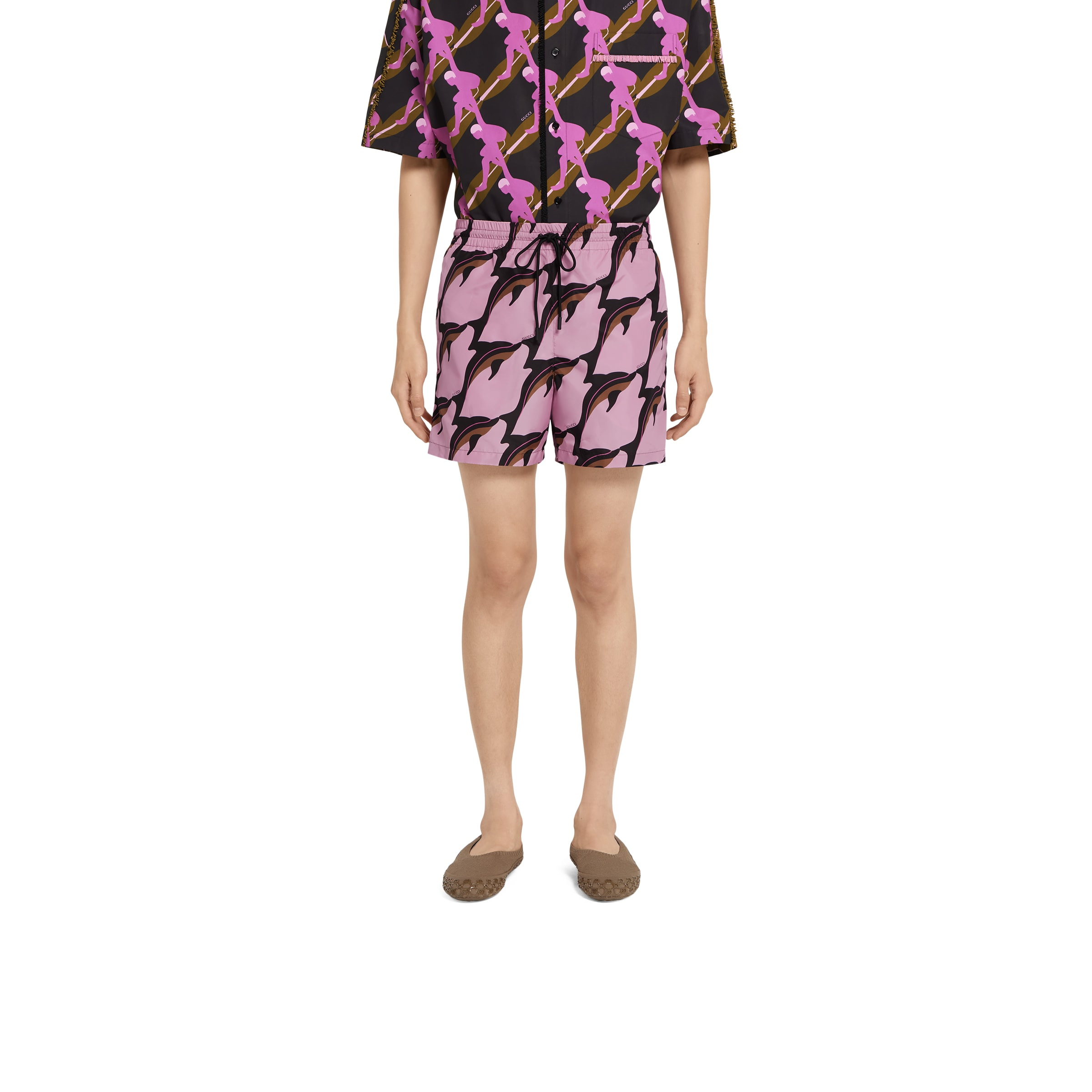 Printed technical poplin swim short - 3