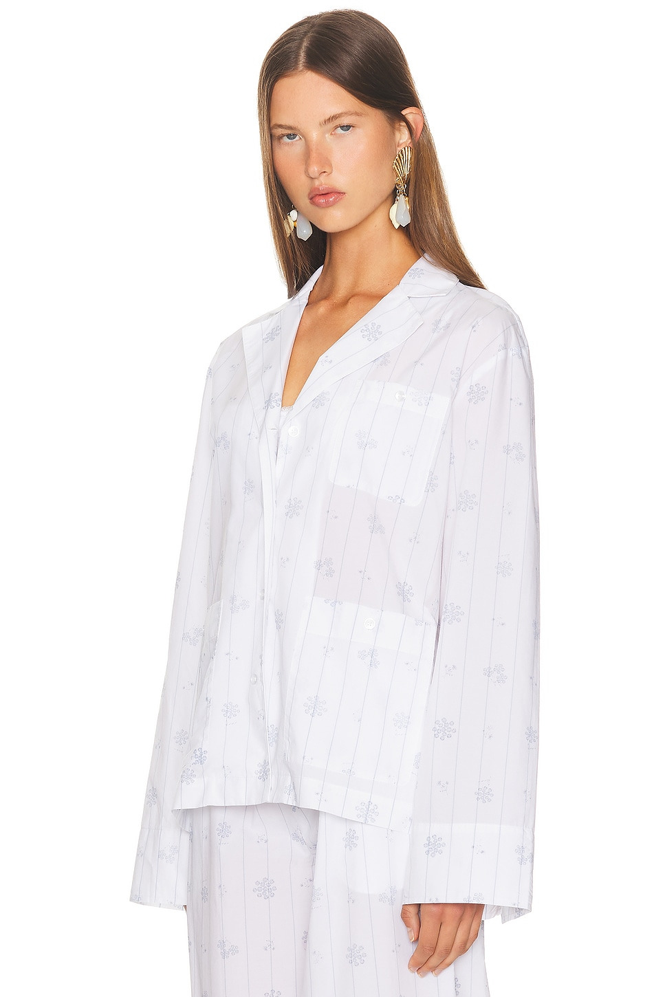 Pajama Top in Fleur Print Stripe - 3