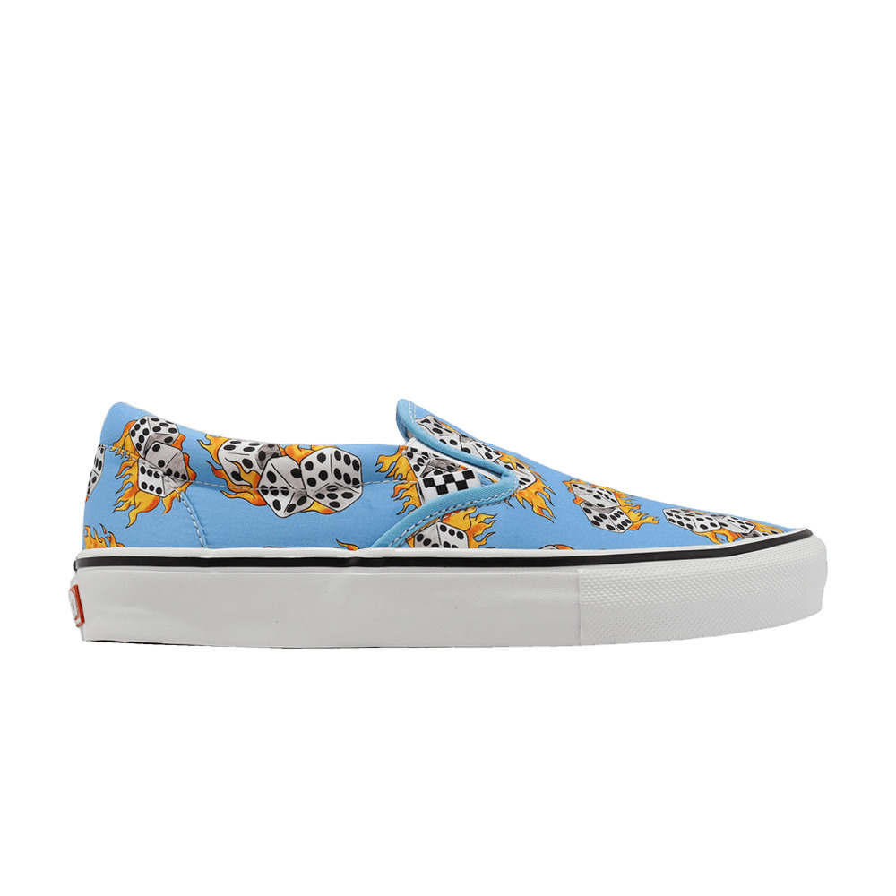 Skate Slip-On 'Blue Flame Dice' - 1