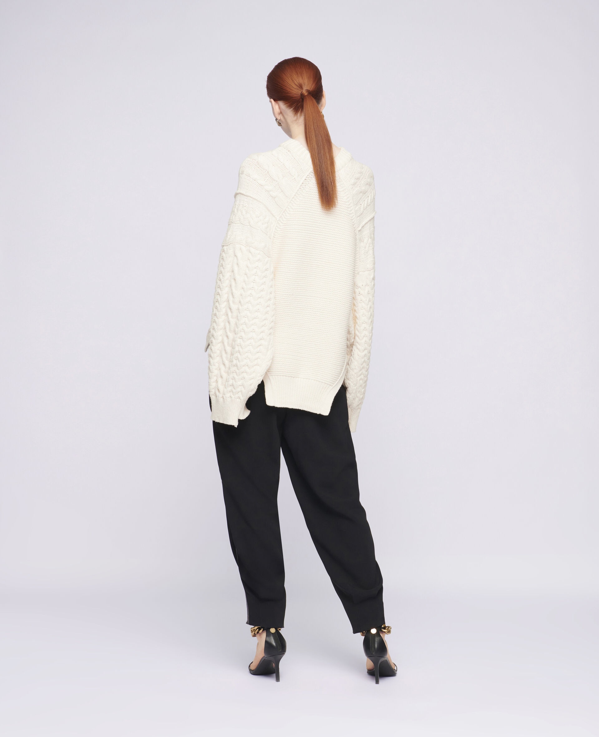 Aran Stitch Oversized Sweater - 3