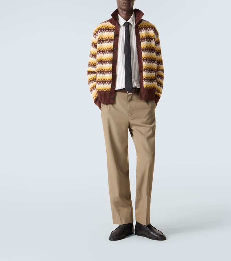 AURALEE Jacquard cashmere and wool cardigan outlook