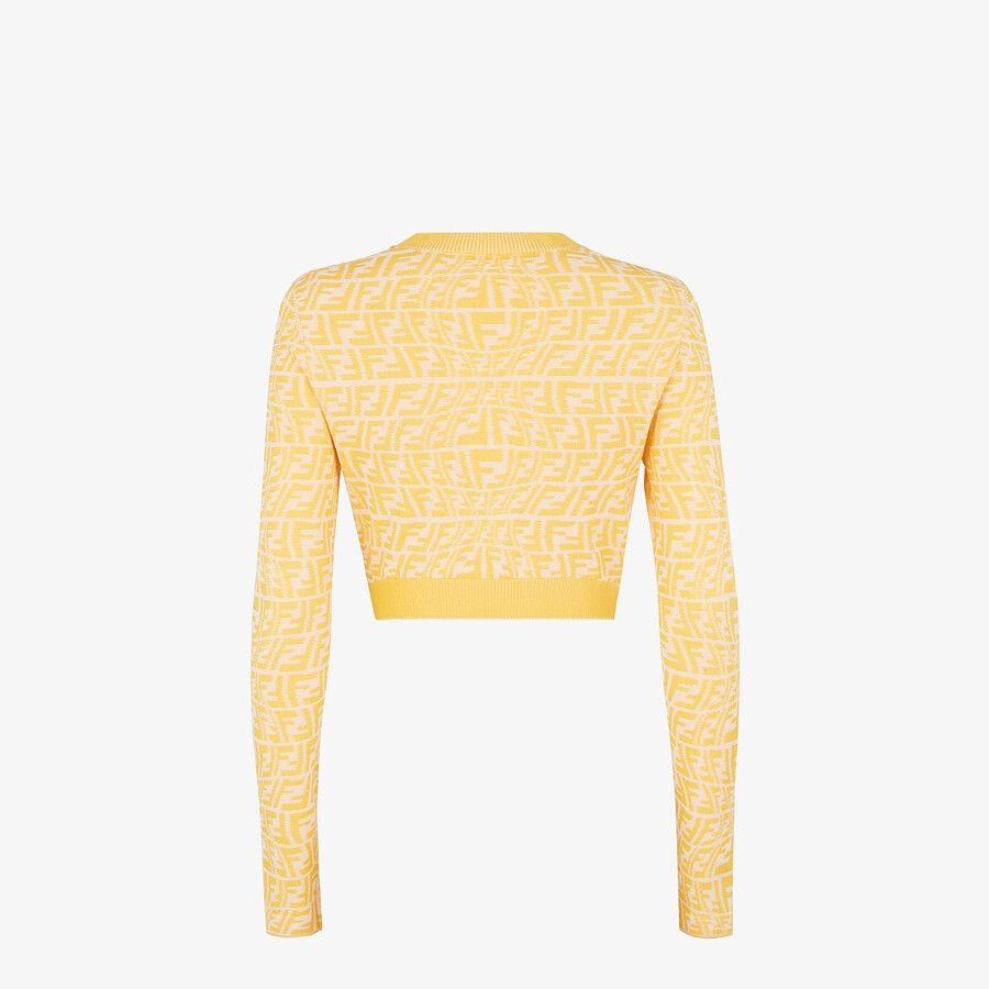 Yellow viscose cardigan - 2