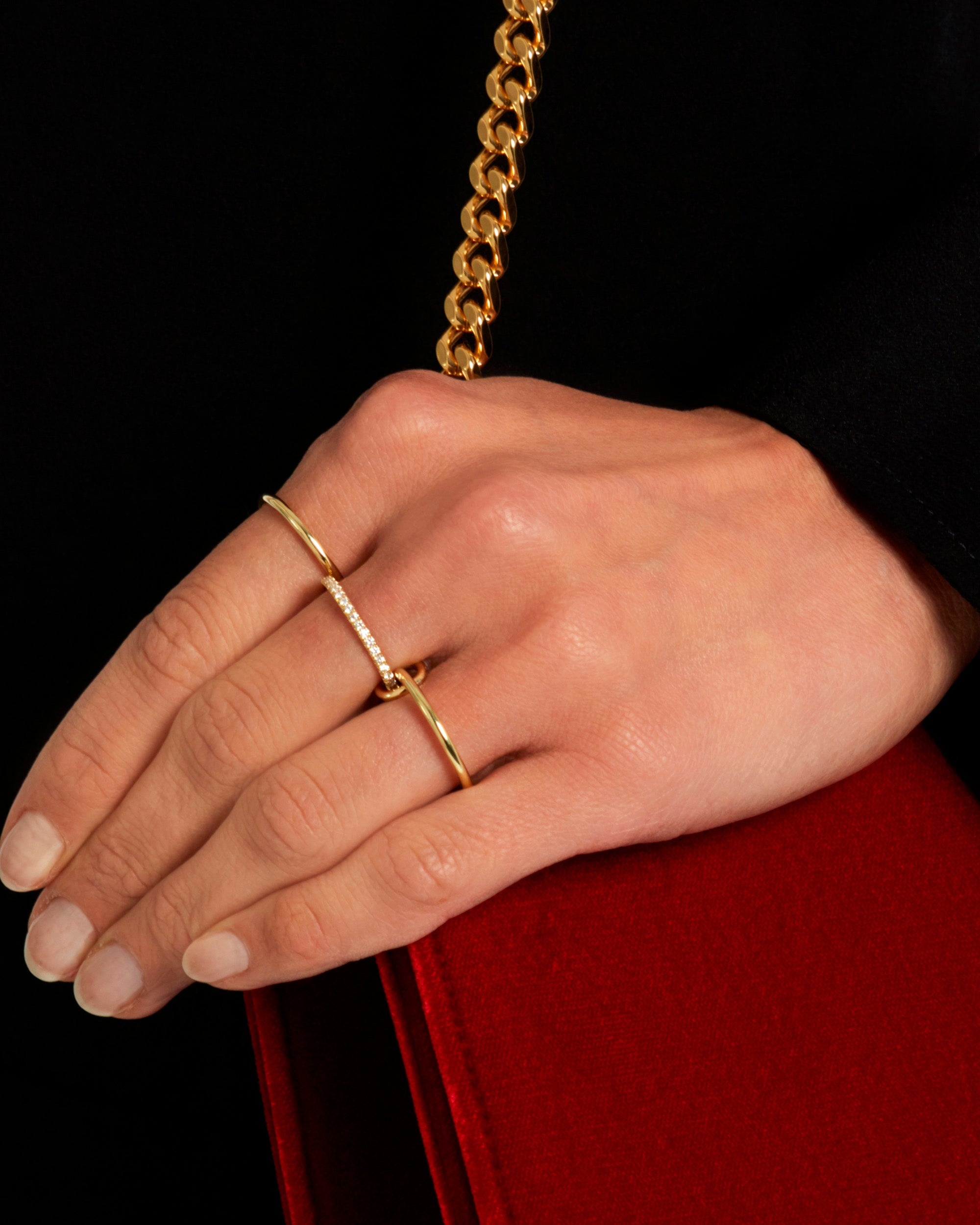 Sonny 18K Gold Diamond Linked Rings - 5