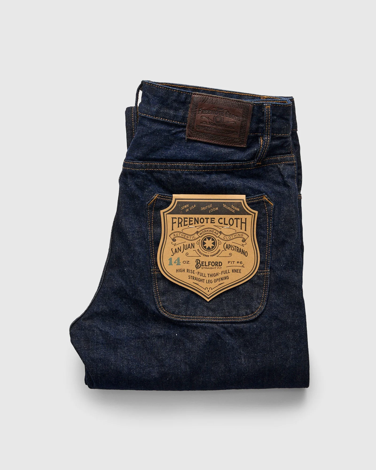 "50s Blue Belford" 14oz Rinsed Selvedge Denim Pant - 50s Straight Fit - 1