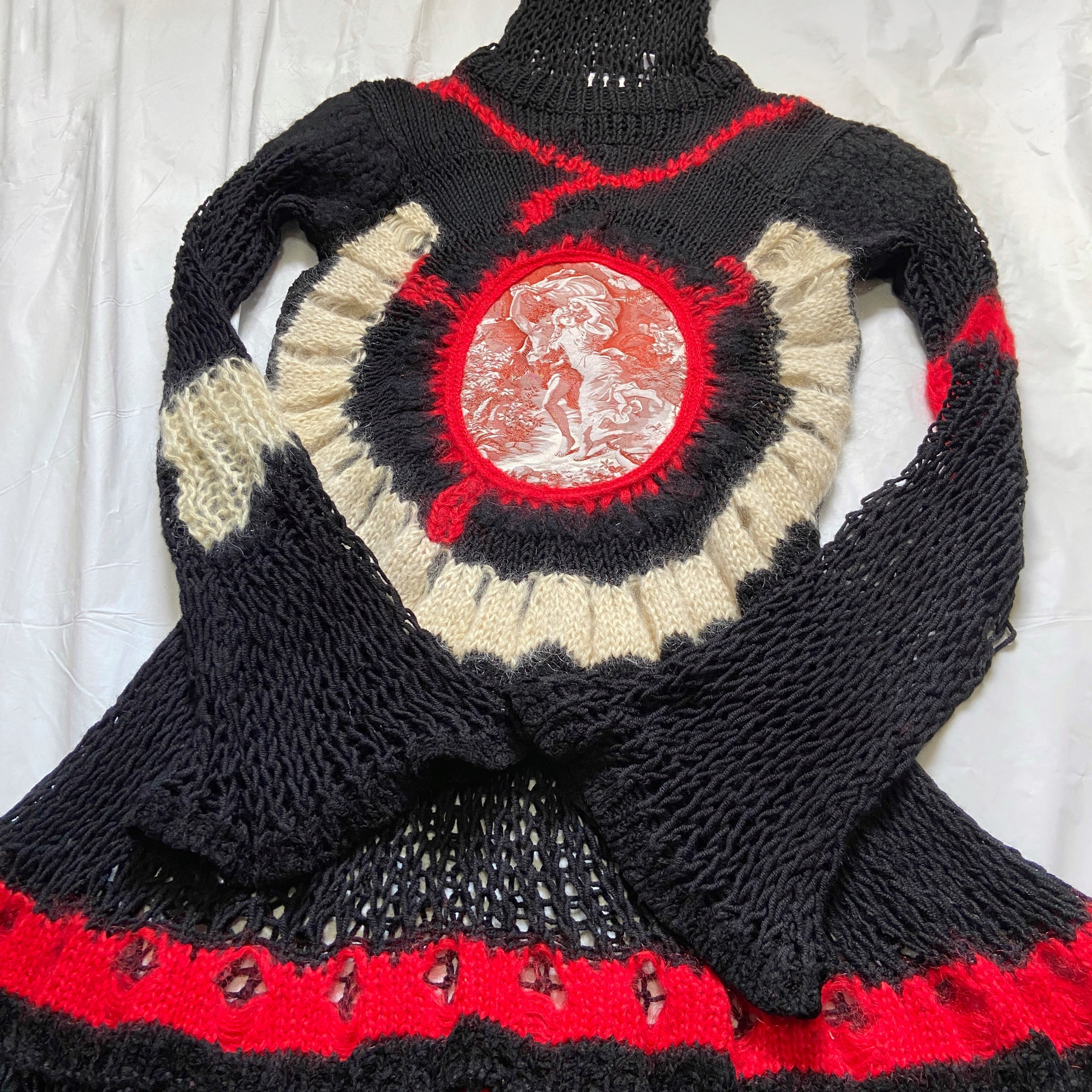 Jean Paul Gaultier Fall 2007 Mohair Spider Webbed Open Knit Sweater Dress - 10