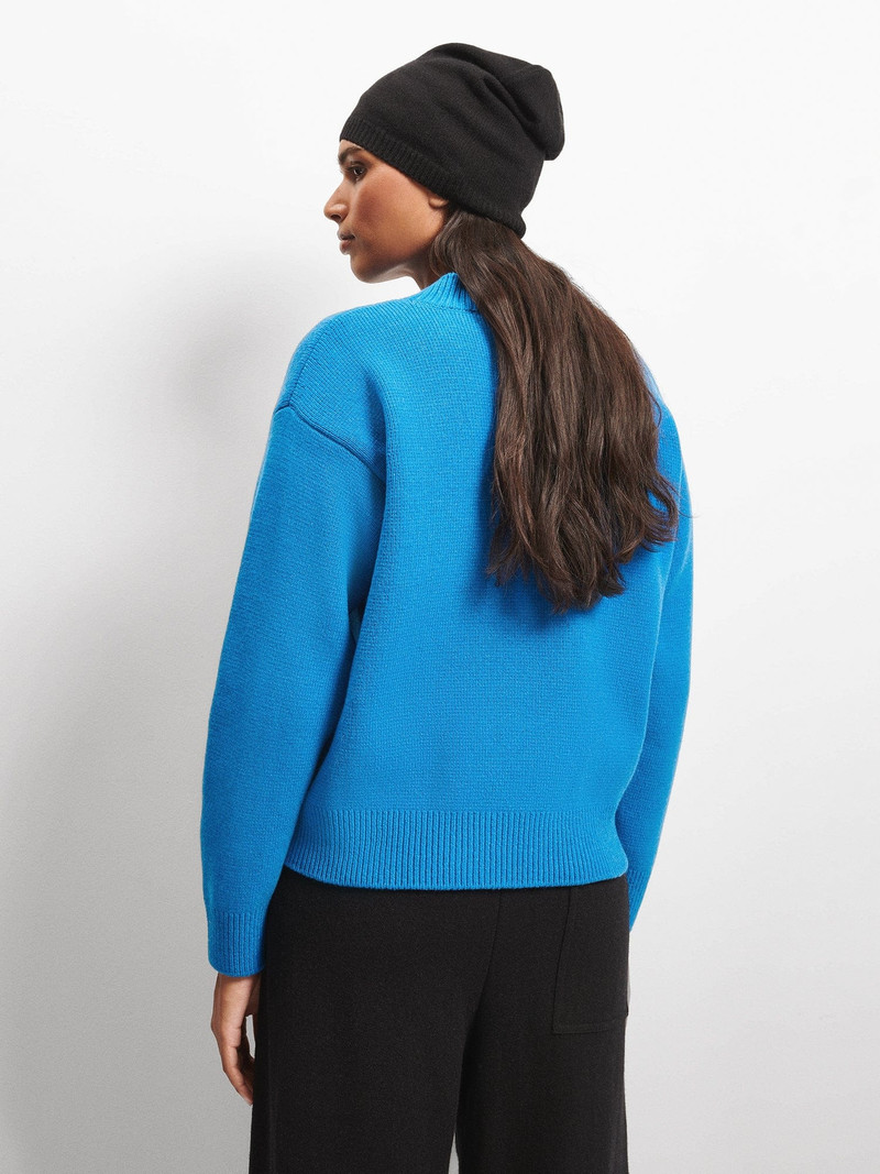 Women's Recycled Cashmere Sweater - Cerulean Blue 3