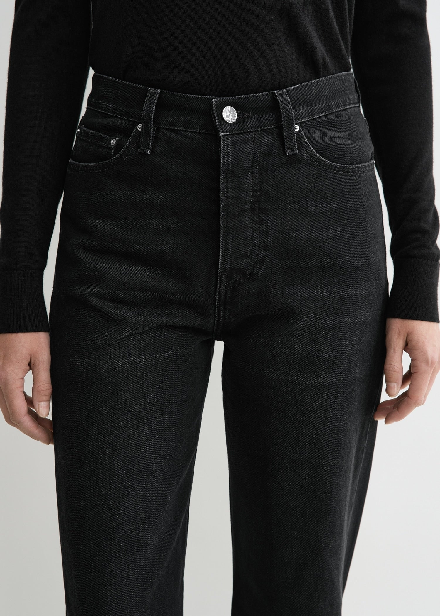 Twisted seam denim full length faded black - 6