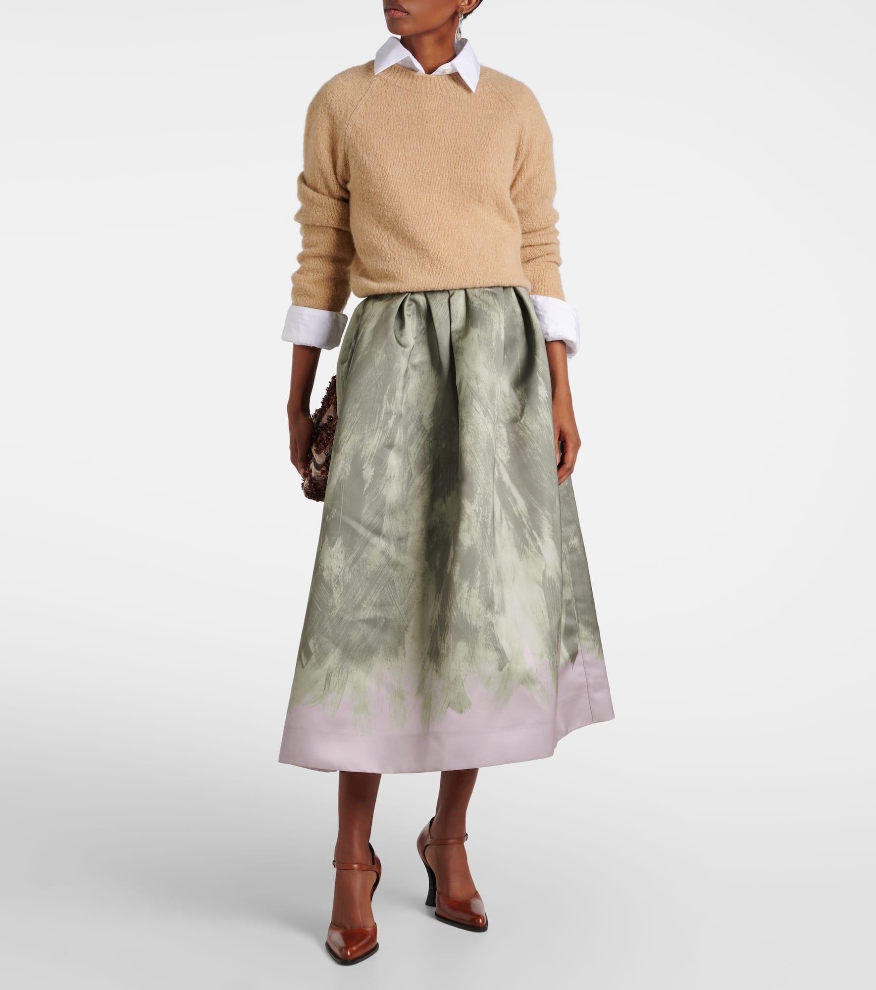 Satin midi skirt - 2