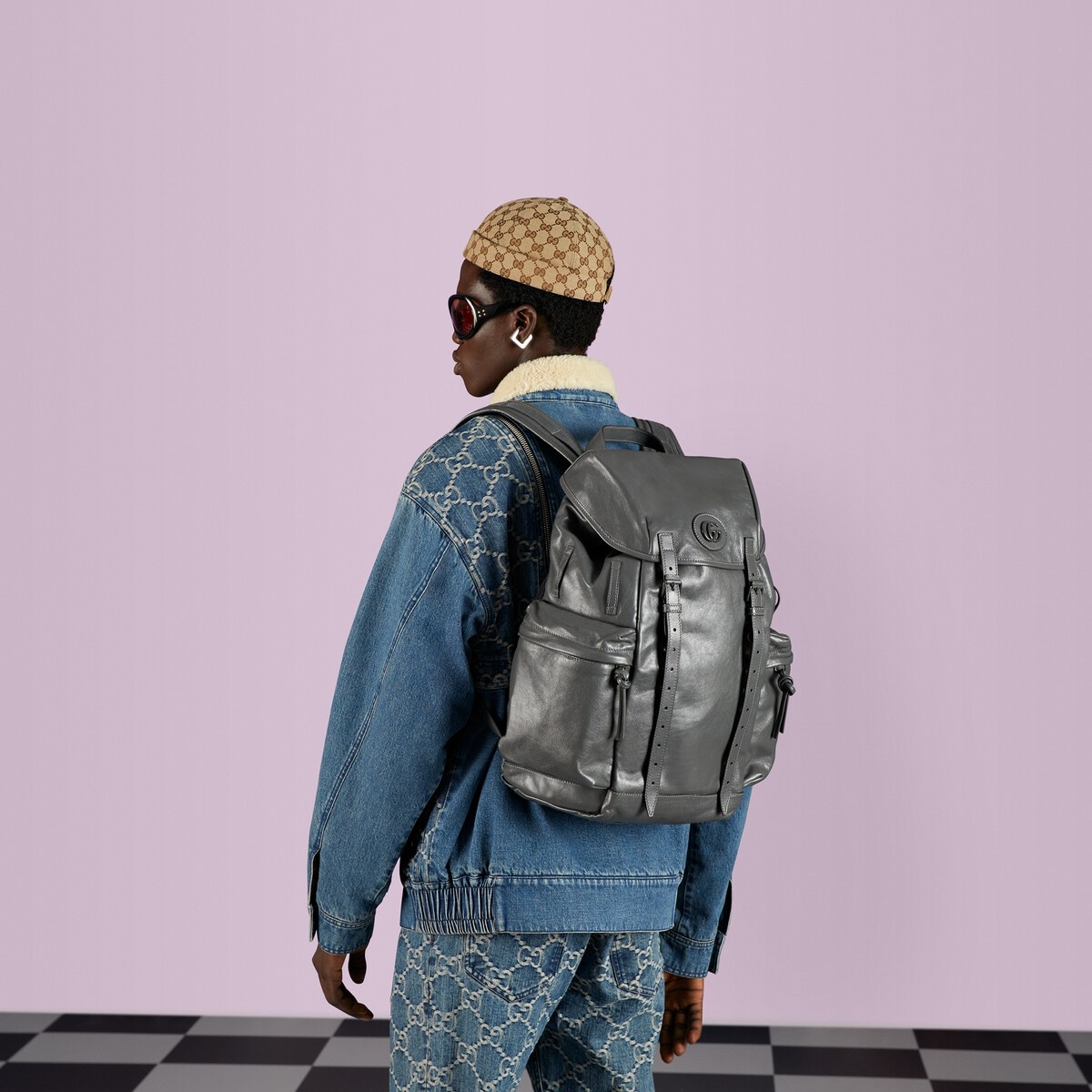 Backpack with tonal Double G - 3