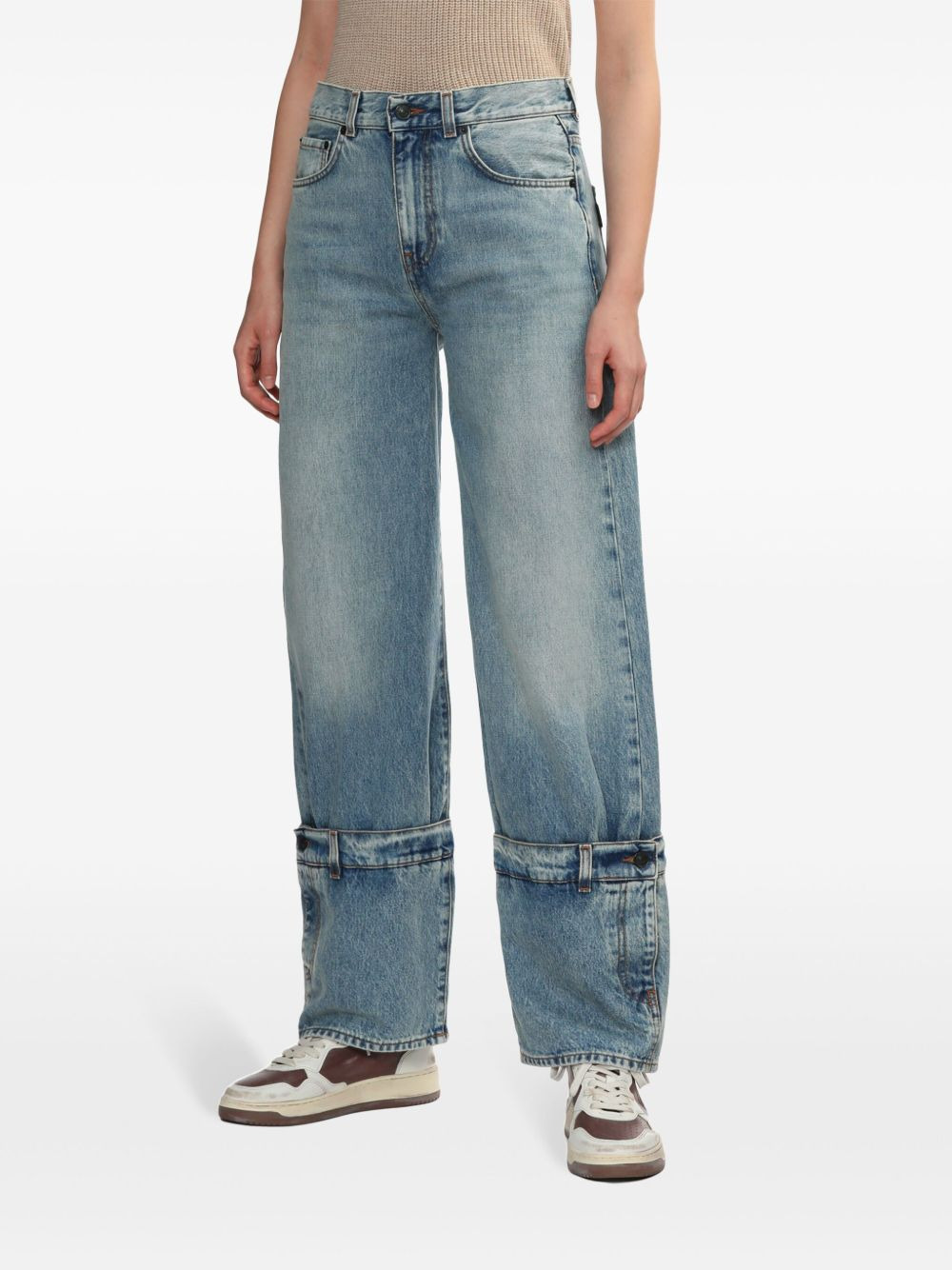 logo-patch straight jeans - 3