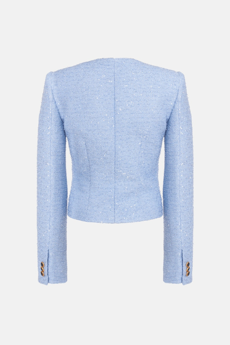 Alessandra Rich SEQUIN TWEED SQUARE NECK JACKET outlook
