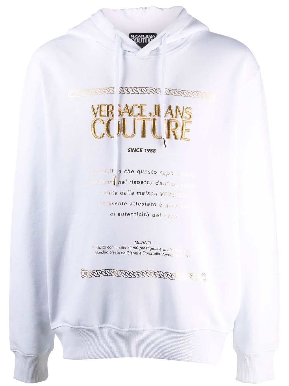 metallic logo print hoodie - 1