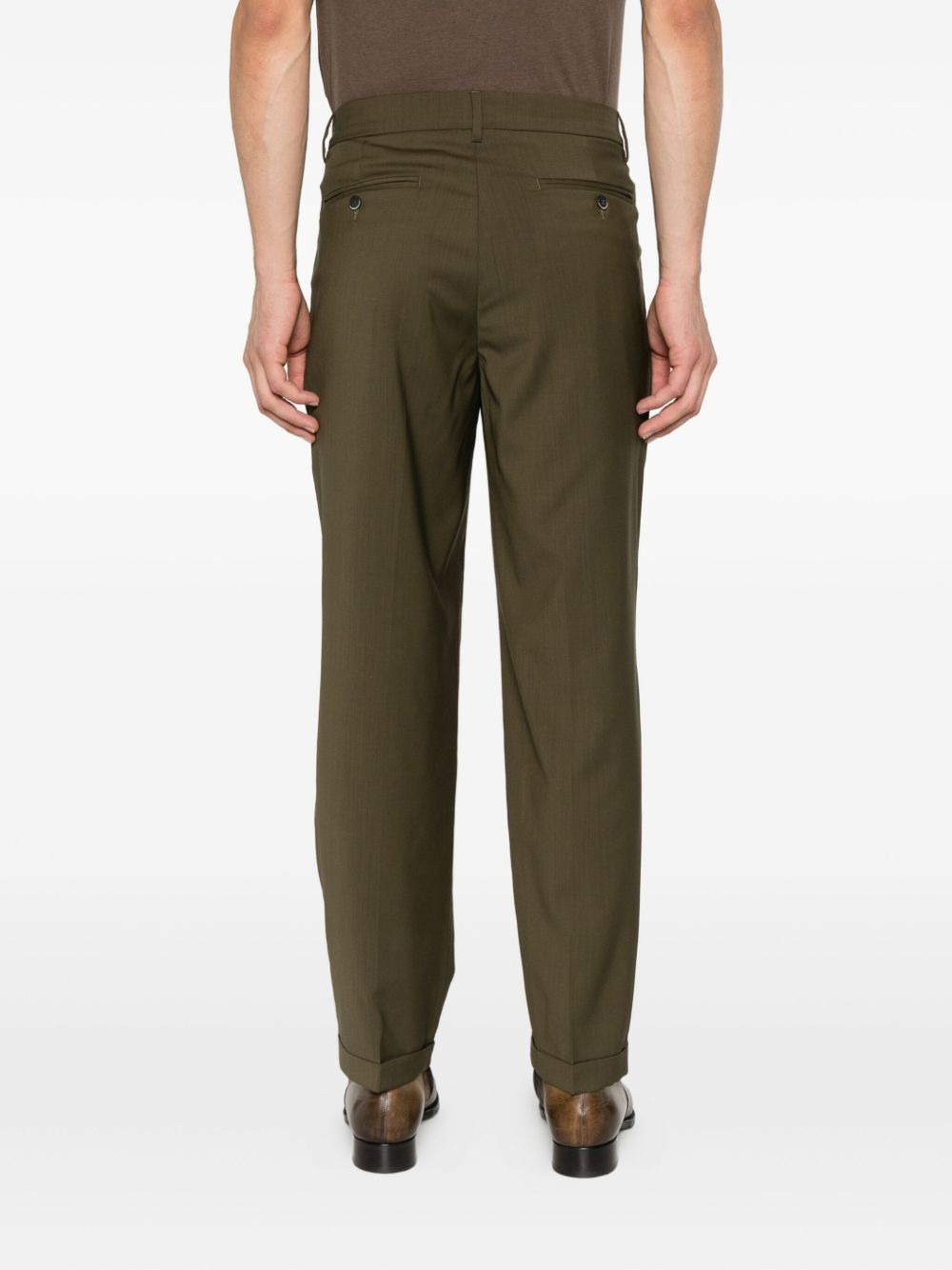 pleated-front tapered trousers - 4