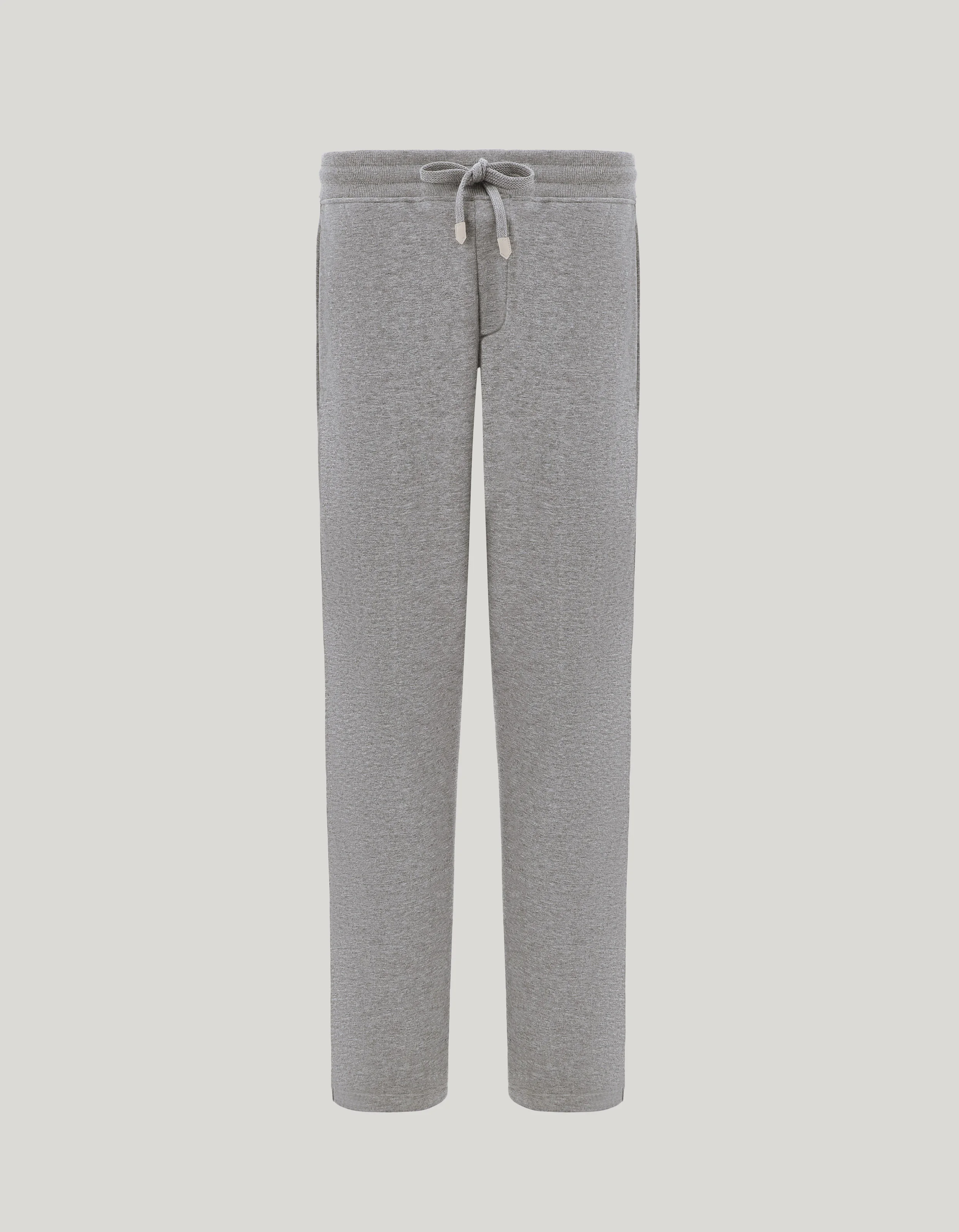 GRAY MELANGE REVERSIBLE JERSEY REGULAR-FIT PANTS - 1