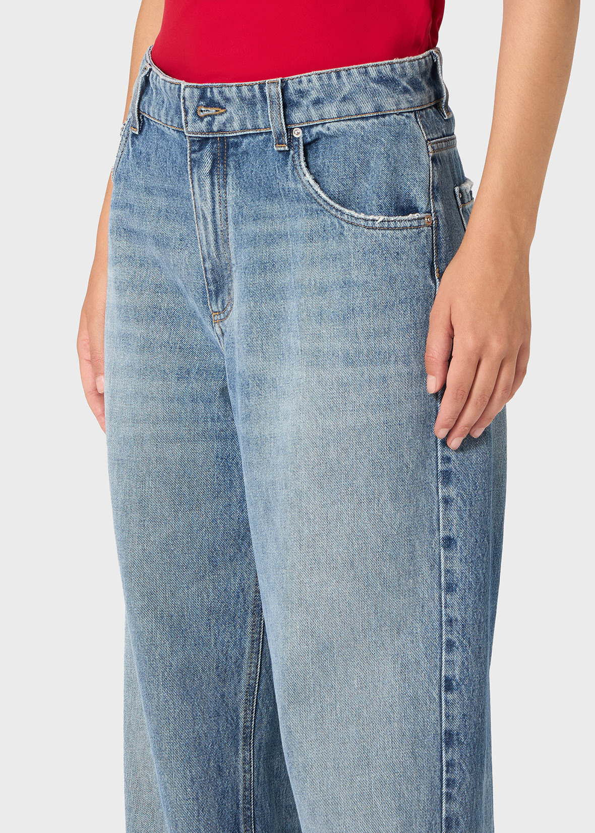 BOY FIT JEANS IN STONE-WASHED DENIM - 5