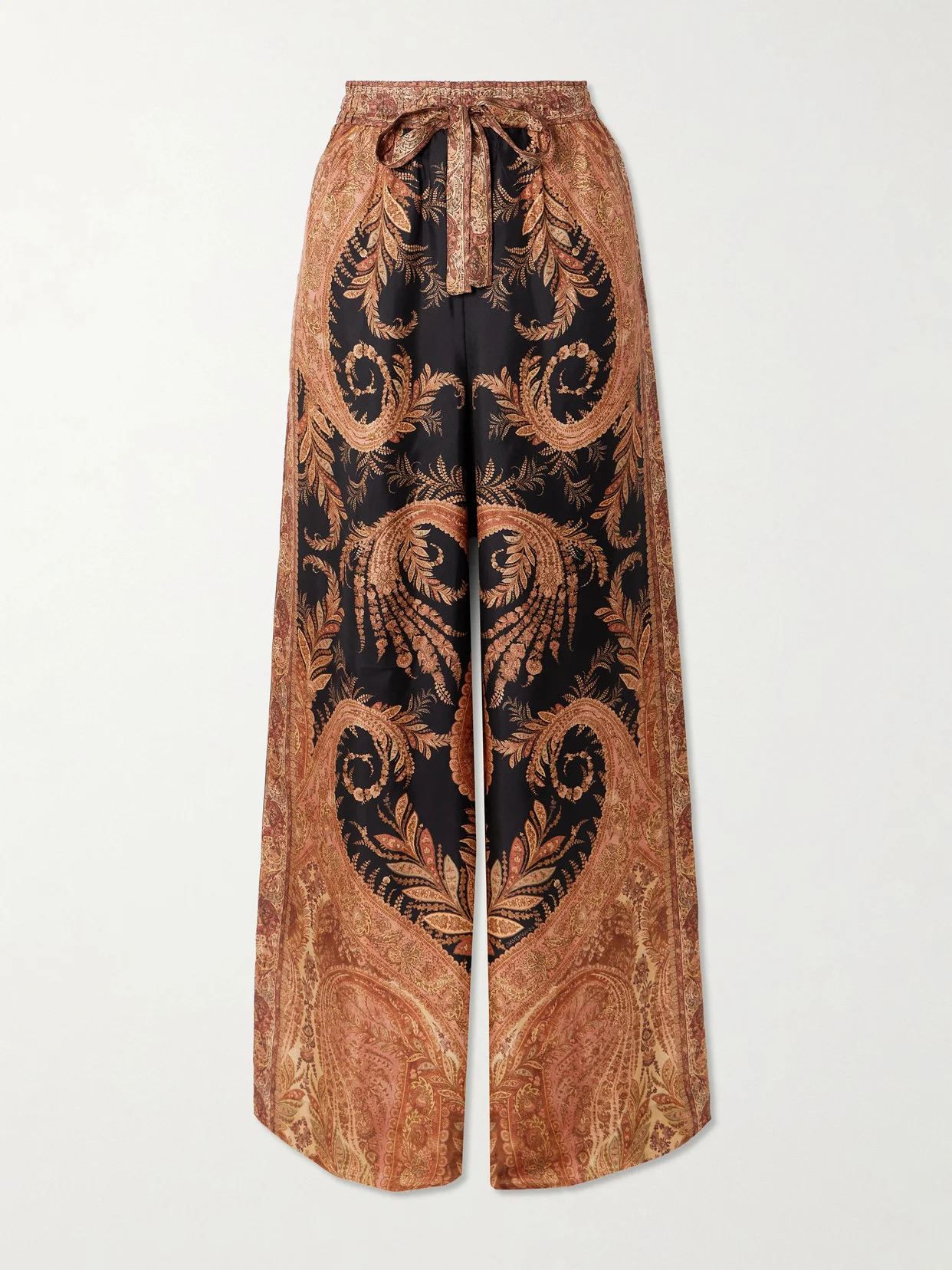 Hypnotic Paisley-print Silk Wide-leg Pants - 1