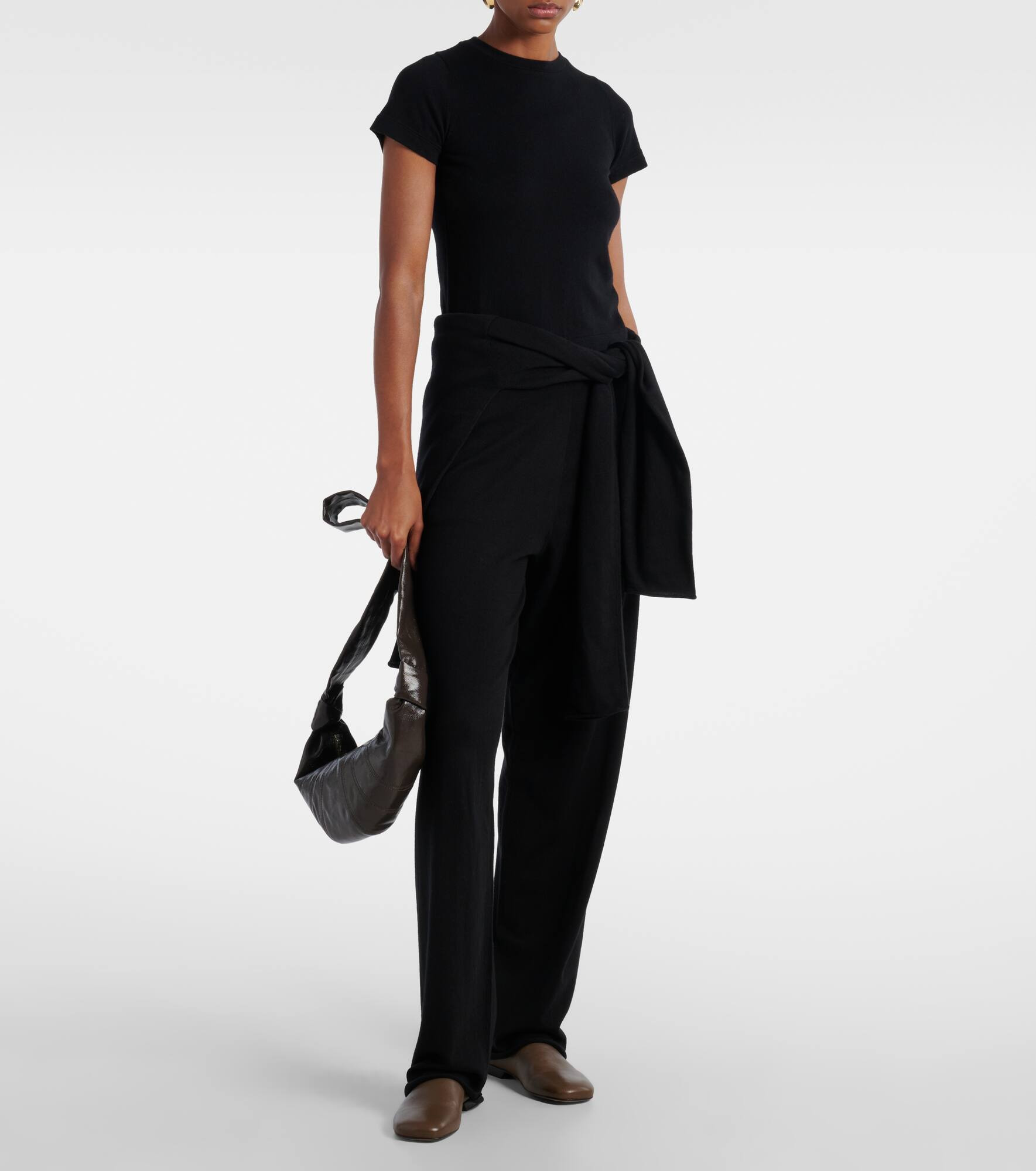 N°353 Relax cotton and cashmere wide-leg pants - 2