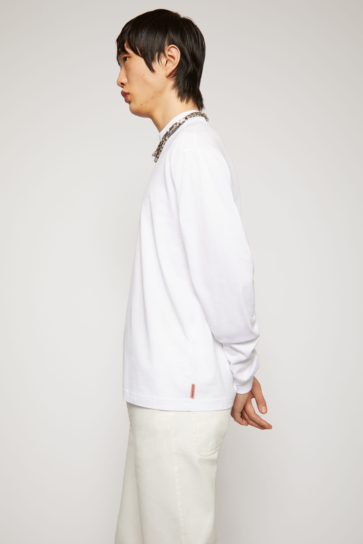 Long sleeved mock neck t-shirt - Optic White - 3