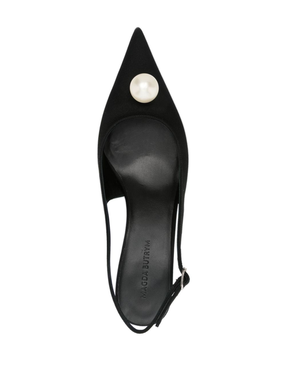 50mm pearl-detail satin pumps - 4